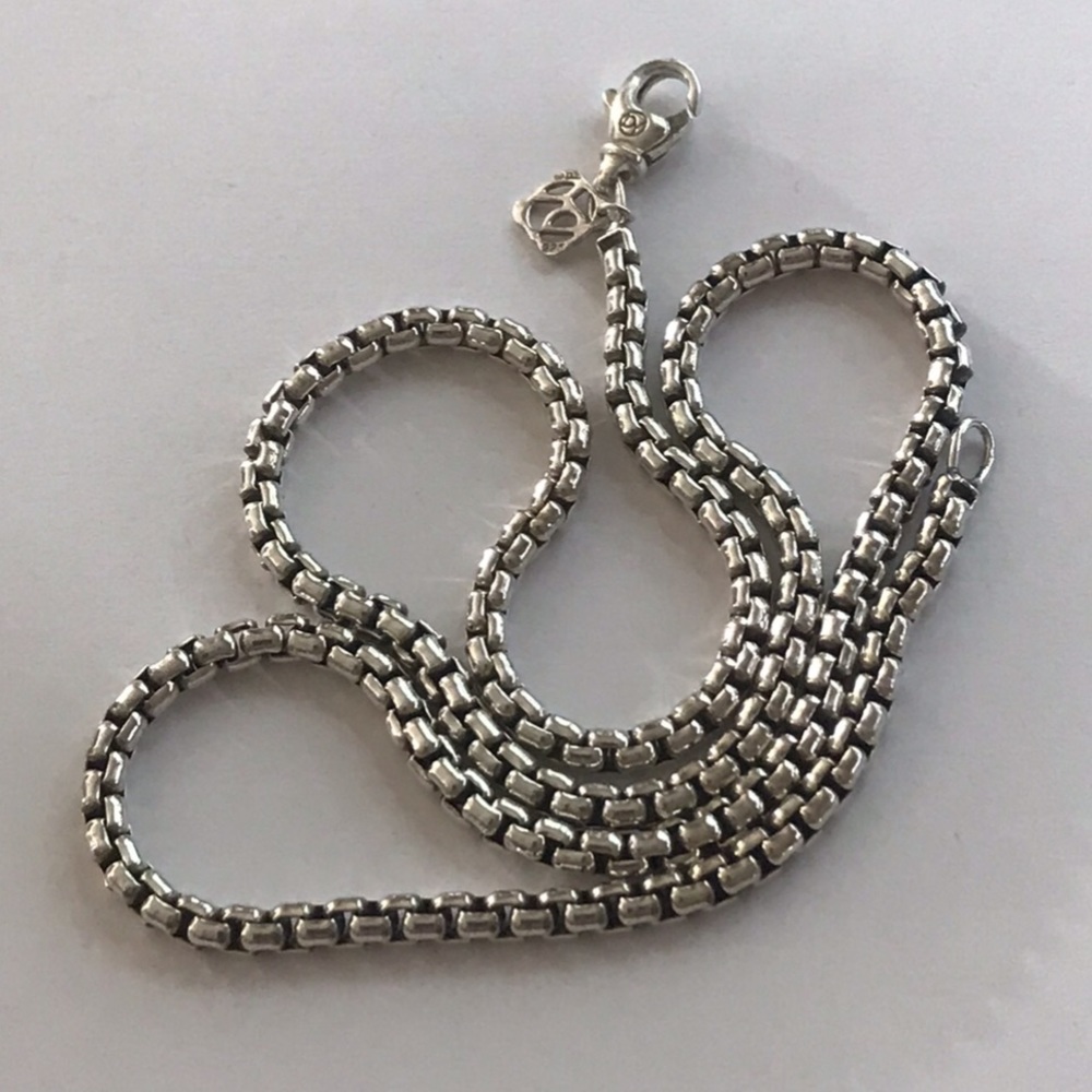 💯 David Yurman box chain necklace 3.6mm 24” long sterling silver polished